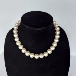 Napier Necklace Vintage Faux Pearl Beads Goldtone LobsterClaw Closure & Extender